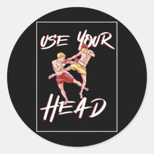 For Thai Boxer Lethwei Muay Thai Martial Arts Mma Classic Round Sticker