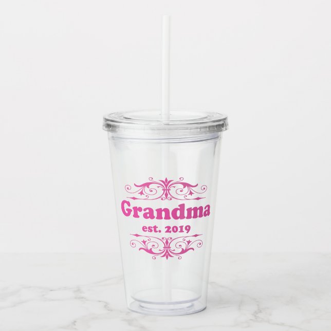 For That Special “Grandma 2019” Acrylic Tumbler (Front)