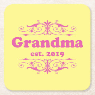 For That Special “Grandma 2019” Square Paper Coaster