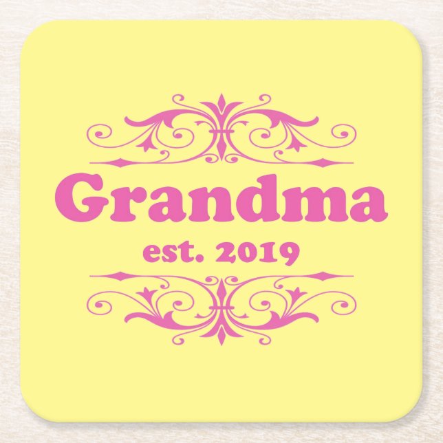 For That Special “Grandma 2019” Square Paper Coaster (Front)