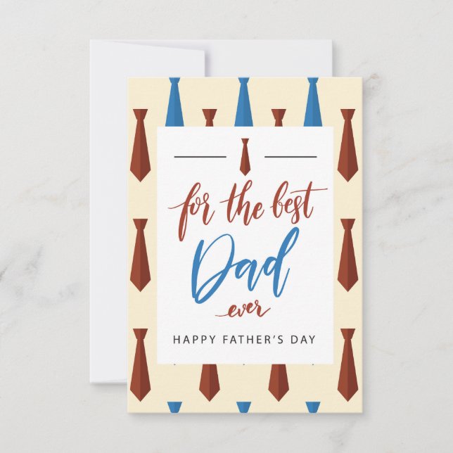 For The Best Dad Ever - Father's Day Thank You Card (Front)
