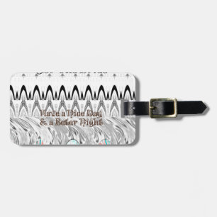 For the Bride White and Black Edgy design Luggage Tag