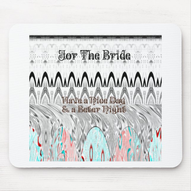 For the Bride White and Black Edgy design Mouse Mat (Front)