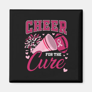 For The Cure Breast Cancer Awareness Cheerleader F Magnet