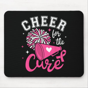 For The Cure Cute Cheerleader Pink Ribbon Pom Pom Mouse Mat