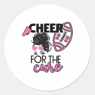 For The Cure Football Breast Cancer Awareness Classic Round Sticker
