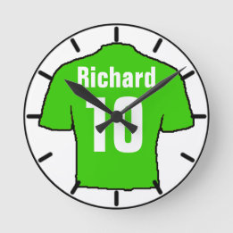 For the Football Fan. Football Club Round Clock