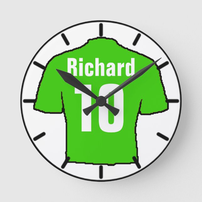 For the Football Fan. Football Club Round Clock (Front)