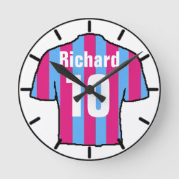 For the Football Fan. Football Club Round Clock
