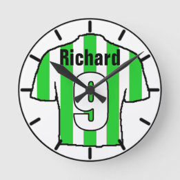 For the Football Fan. Football Club Round Clock