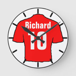 For the Football Fan. Football Club Round Clock