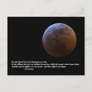 "For The Friend I Love" Walt Whitman Love Poem Postcard