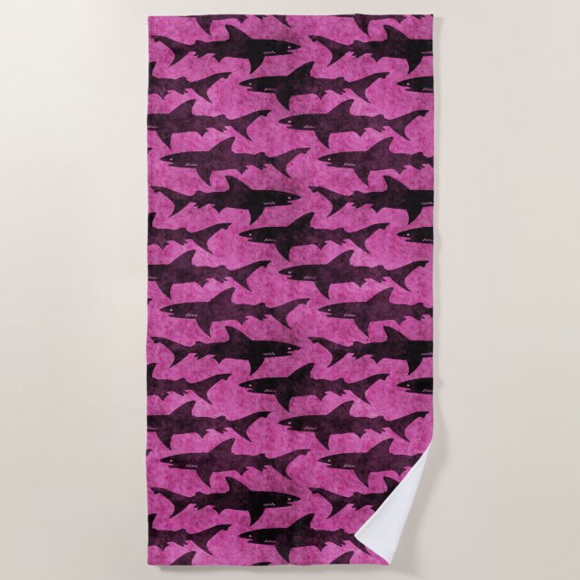For the Girl Who Loves Sharks Beach Towel (Front)