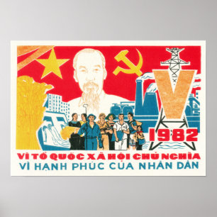 For The Happiness of The People! Old Vietnam 1982 Poster