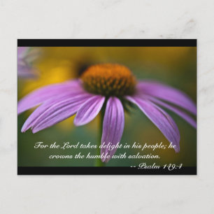 For the Lord takes delight in his people; he crown Postcard