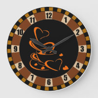 "For the Love of Coffee" Large Clock