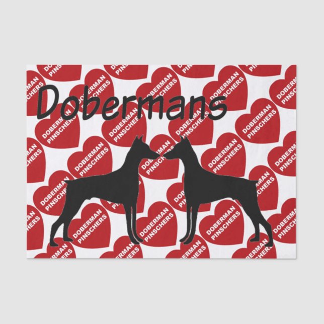 For The Love of Doberman Pinscher Dogs Tissue Paper (Front)