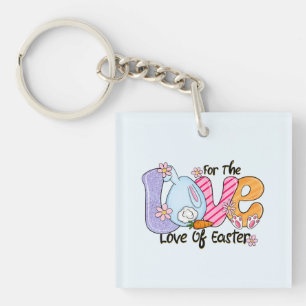 For The Love of Easter - Cute Bunny & Eggs Key Ring
