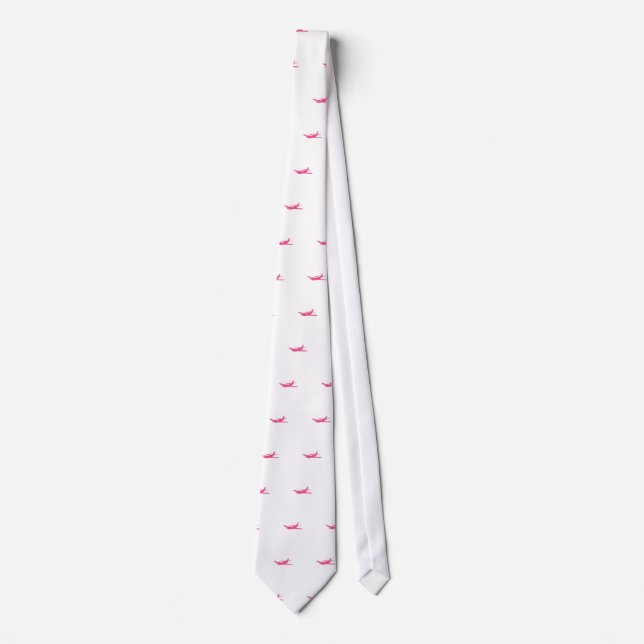 For the love of flying simple pink aeroplane tie (Front)