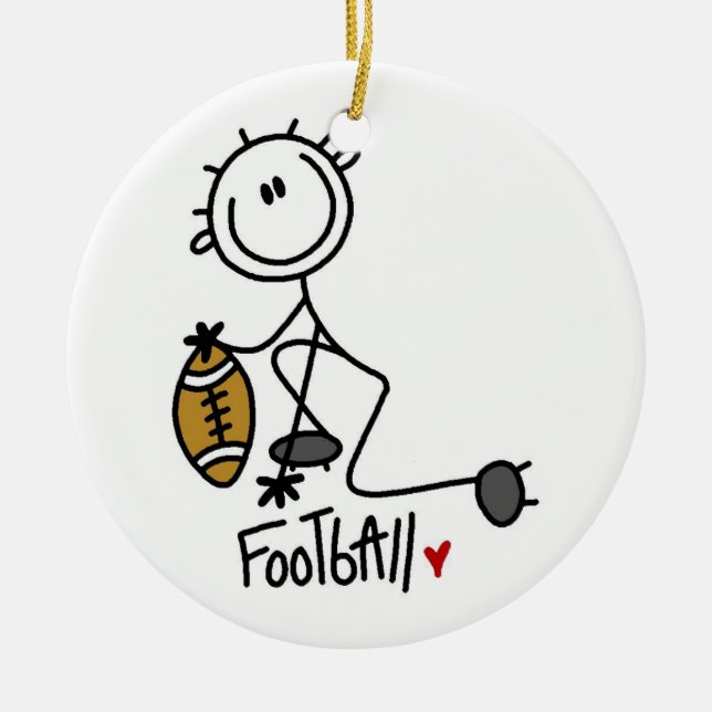 For the Love of Football Ceramic Tree Decoration (Front)