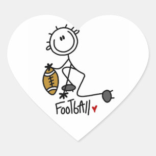For the Love of Football Heart Sticker