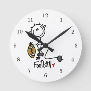 For the Love of Football Round Clock