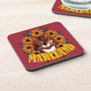 For The Love Of Maryland Calico Cat  Coaster