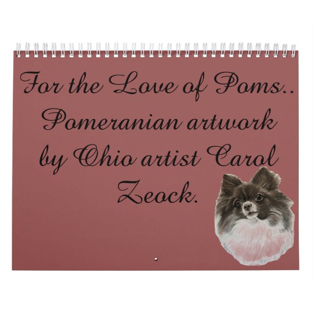 For the Love of Poms Calendar by Carol Zeock (Cover)