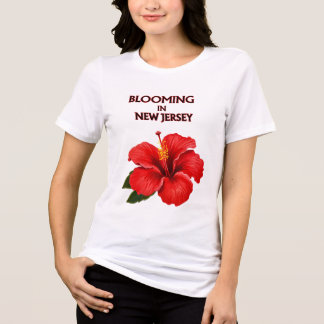 FOR THE LOVE OF RED HISBISCUS WHITE FLORAL WOMEN'S Tri-Blend SHIRT