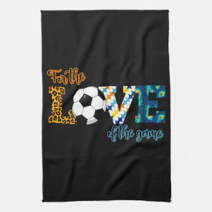 For The Love Of The Game Soccer Mum Leopard Tea Towel