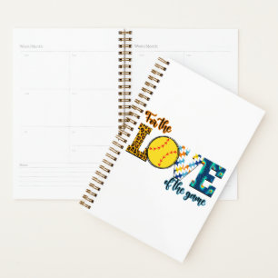 For The Love Of The Game Softball Mum Leopard Planner