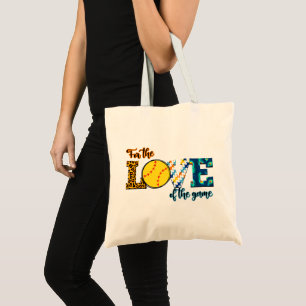 For The Love Of The Game Softball Mum Leopard Tote Bag