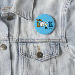 For The Love Of The Game Volleyball Mum Leopard 6 Cm Round Badge
