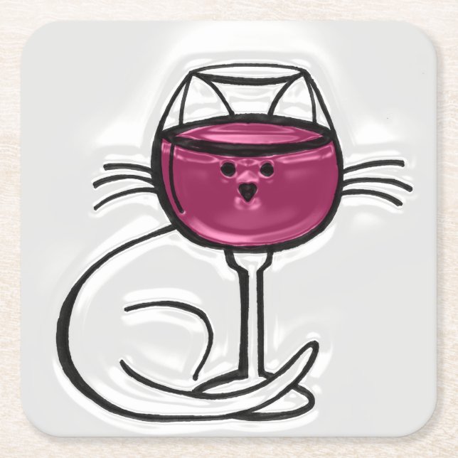 For the LOVE of Wine & Cats Coasters (Front)