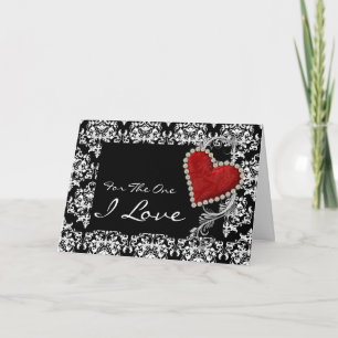 "For the one I love" romantic valentine birthday Holiday Card