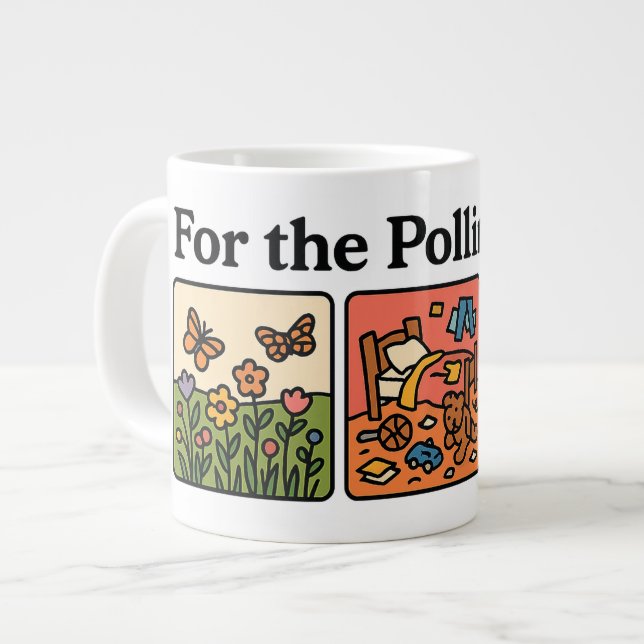 For The Pollinators Large Coffee Mug (Front Left)