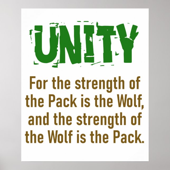 For The Strength Of The Pack - Unity Quote Poster (Front)