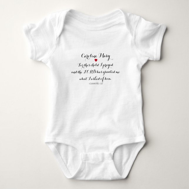 For this child I prayed Baby Bodysuit (Front)