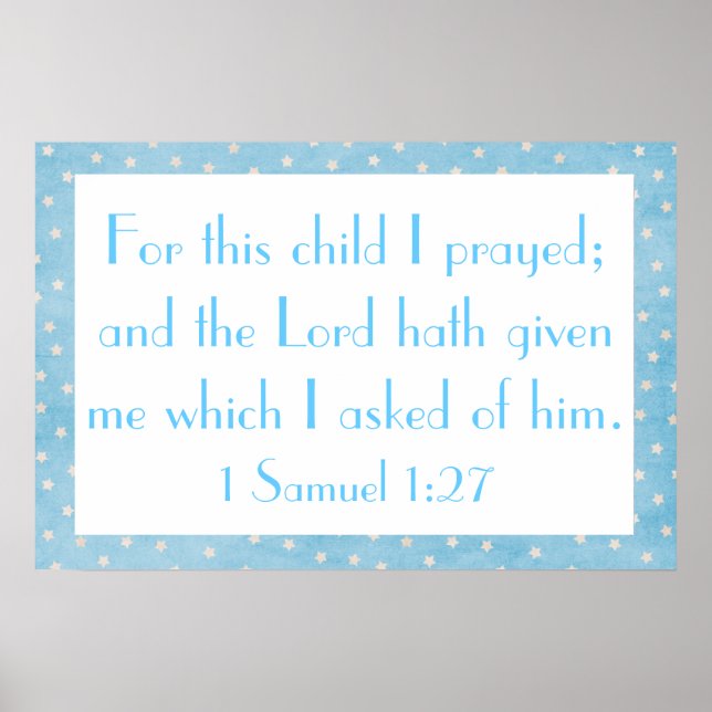 For this child I prayed baby boy poster (Front)