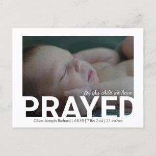 For This Child We Have Prayed Birth Announcement
