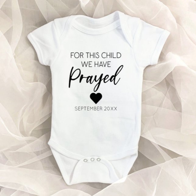 For This Child We Prayed Pregnancy Announcement Baby Bodysuit (Creator Uploaded)