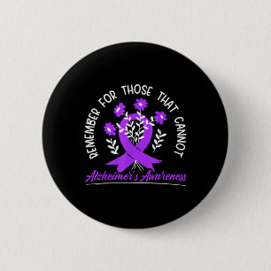 For Those Cannot Flower Ribbon Alzheimerheimer Awa 6 Cm Round Badge