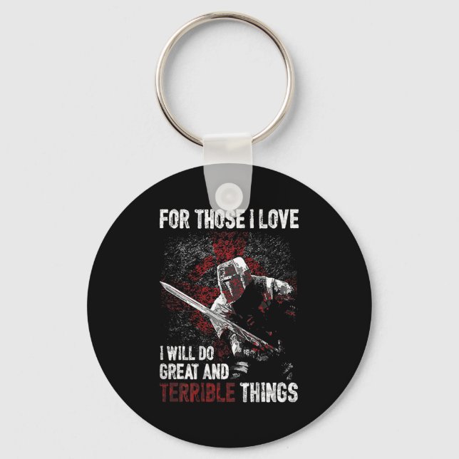 For Those I Love I Will Do Great And Terrible Thin Key Ring (Front)