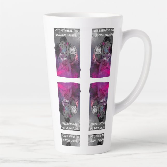 For those who fall in love where the light dares.. latte mug (Right)