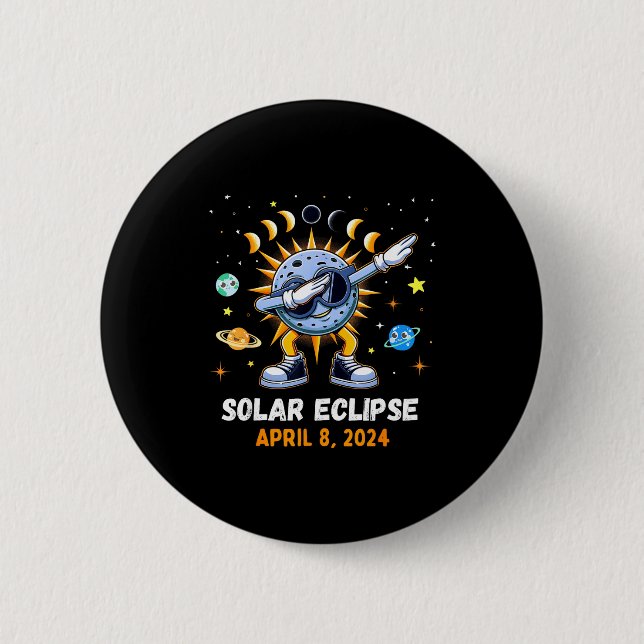 For Total Solar Eclipse Dabbing Toddler 6 Cm Round Badge (Front)