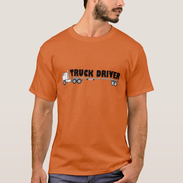 For truck driver: Freight lorry with long trailer T-Shirt (Front)