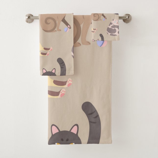 For true lovers of cats bath towel set (Insitu)