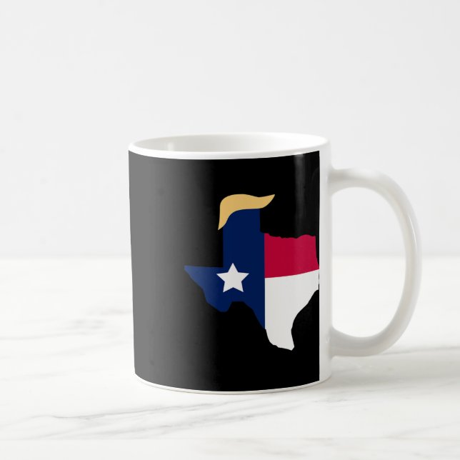 For Trump 2020 Election Texas Flag Trump Hair  Coffee Mug (Right)