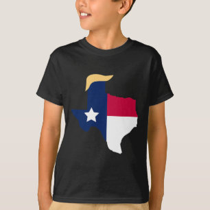 For Trump 2020 Election Texas Flag Trump Hair  T-Shirt