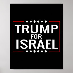 For Trump 2020 Hebrew Rally Sign-jewish Israel  Poster
